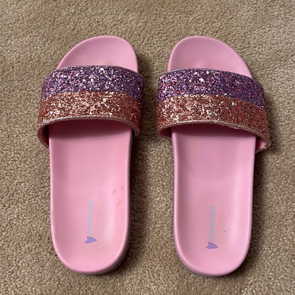 Crewcuts K2 pretty purple, gold, & pink sandals